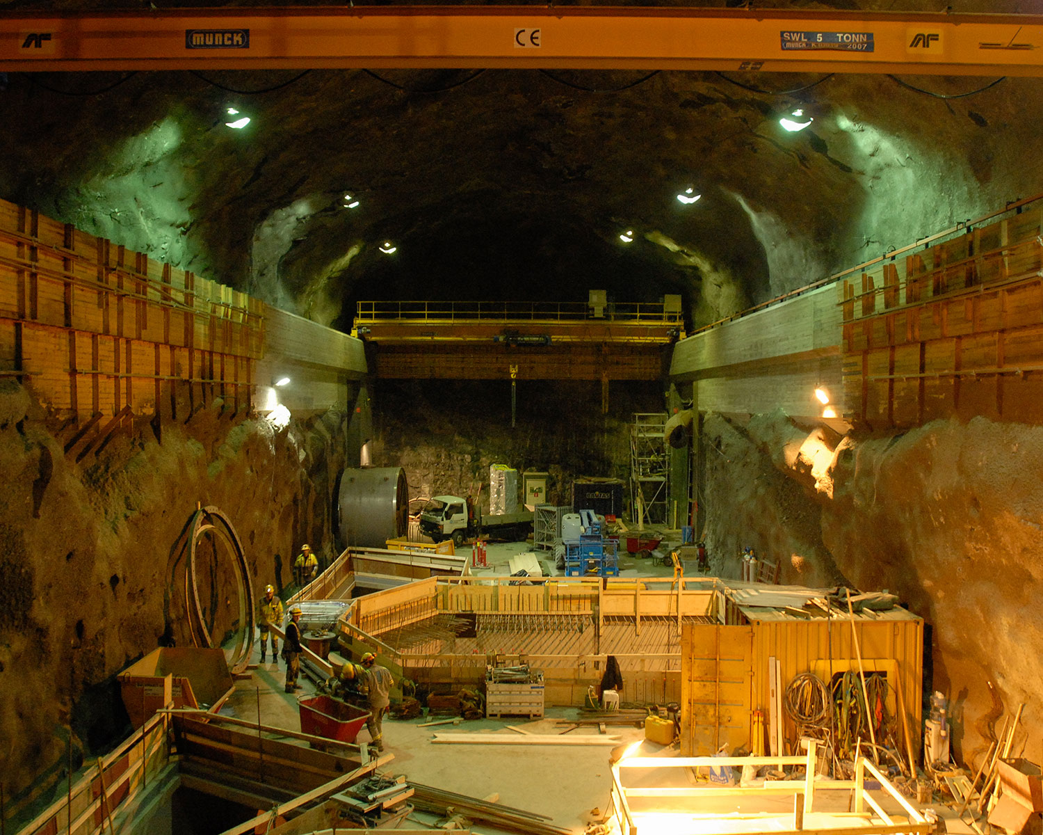 From the construction of the machine room inside the mountain